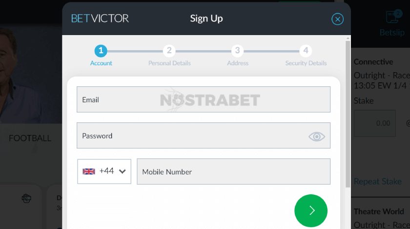 ثبت نام در سایت پیش بینی BetVictor