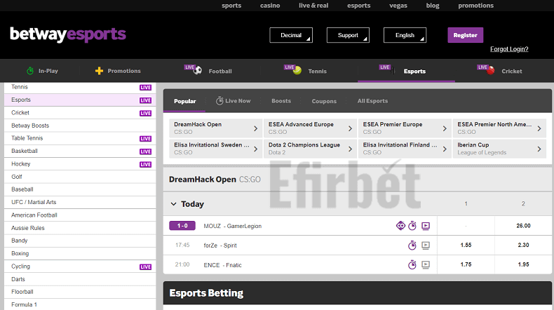 سایت شرط بندی آنلاین Betway