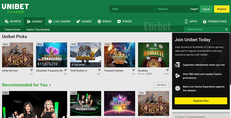 کازینو آنلاین Unibet